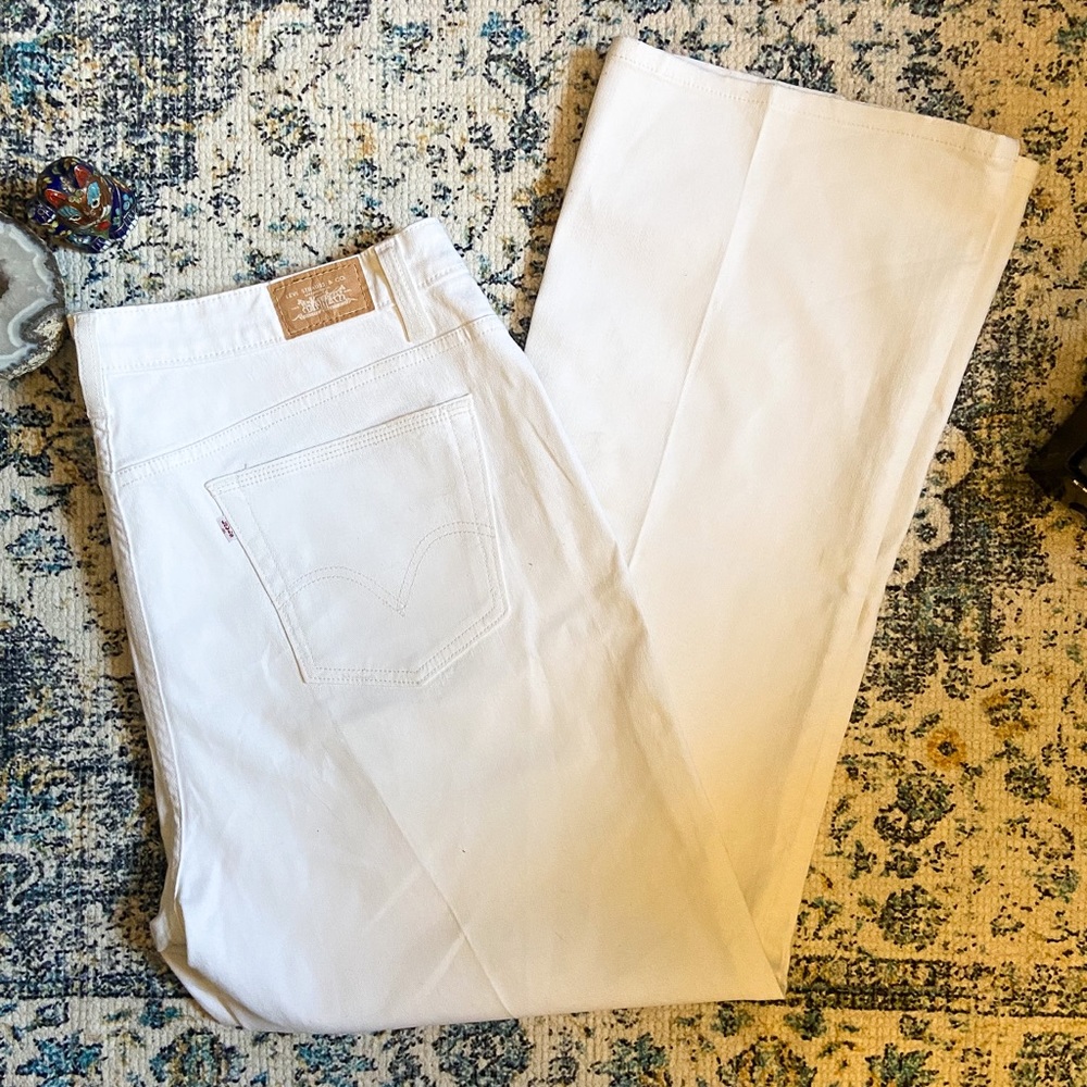 White Bootcut Jeans